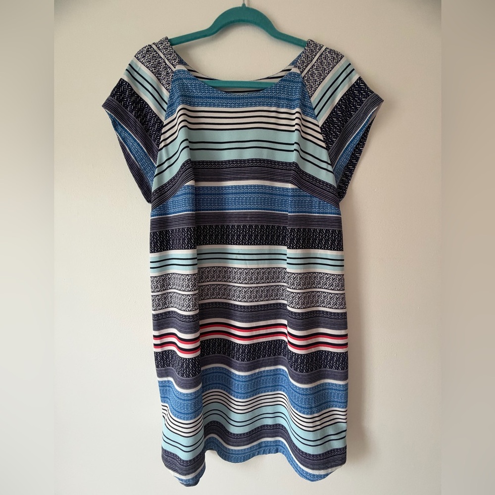 Merona Blue and Black Patterned Dress